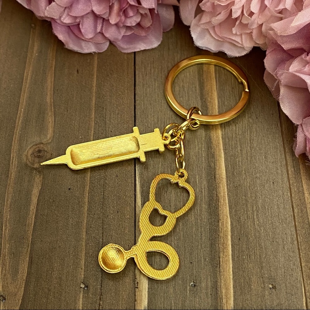 Nurses Keychain with Syringe & Charms - Picture 7 of 16